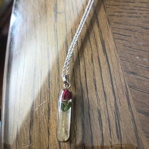 Preserved rose necklace